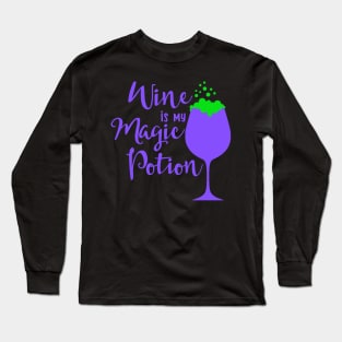 Wine Is My Magic Potion funny Halloween drinking party Shirt Long Sleeve T-Shirt